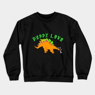 Puppy Stegosaurus Dinosaur Love Crewneck Sweatshirt